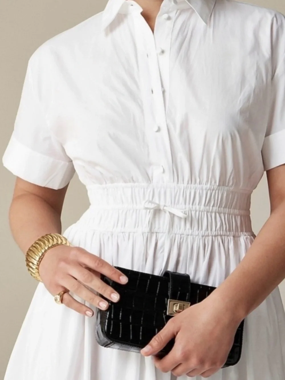 J. Crew Elena Shirt-Dress in Cotton Poplin White Size 2 NWT